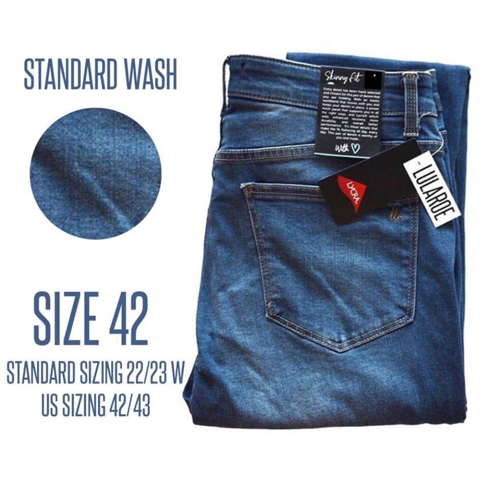 Size 42 LuLaRoe Denim Jeans w/ Lycra - Picture 3 of 5